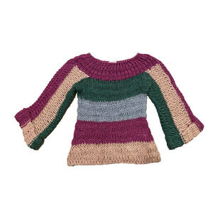 Natasha Zinko Hand Knit Wool Silk Sweater Jumper‎ Colorblock Designer Luxury